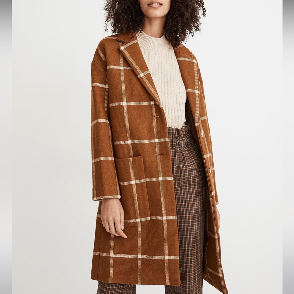 Madewell || Windowpane Elmcourt Coat in Insuluxe Fabric